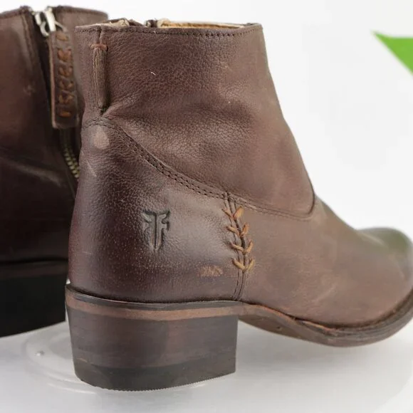 Frye Womens Diana Stitch Boots Size 6 Brown Leather Western Booties Block Heel - Picture 3 of 14